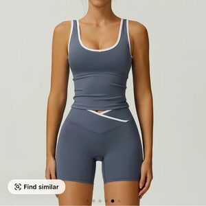 Gray and White Activewear Set